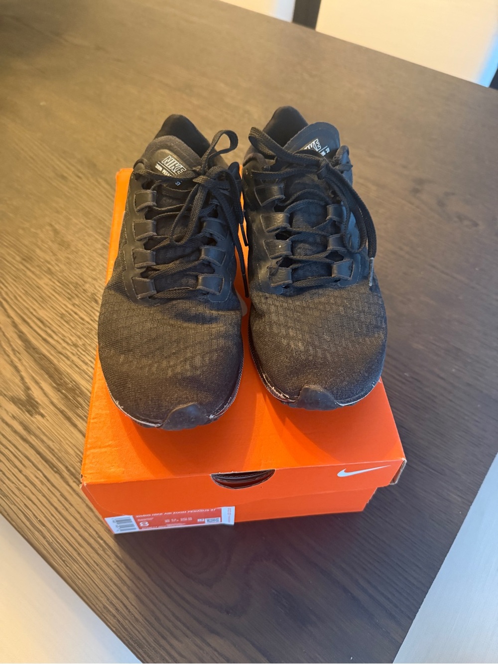 Nike Air Zoom Pegasus 37 Women's Sneakers Size 8 Black Athletic Shoes
